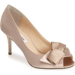 Nina Fraser Champagne Peep Toe High Heel